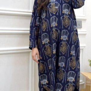 2 Pcs Women's Stitched Linen Printed Shirt And Trouser